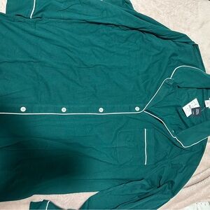 NWT J. Crew Emerald Green Long Sleeve Pajama Top